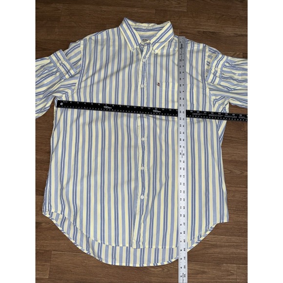 VTG Ralph Lauren Jeans Co  Men's L Button Down Shirt Striped Flag Logo Classic - Picture 6 of 6